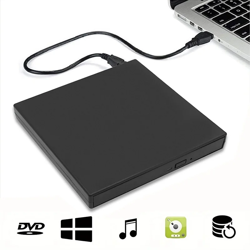 Portable USB External CD/DVD Drive for Laptops and Desktop Computers