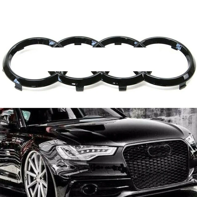 Für audi a3 a4 a5 a6 schwarz glänzend vorne und hinten Kühlergrill  Abzeichen ringe Logo Emblem Auto dekorieren Zubehör - AliExpress