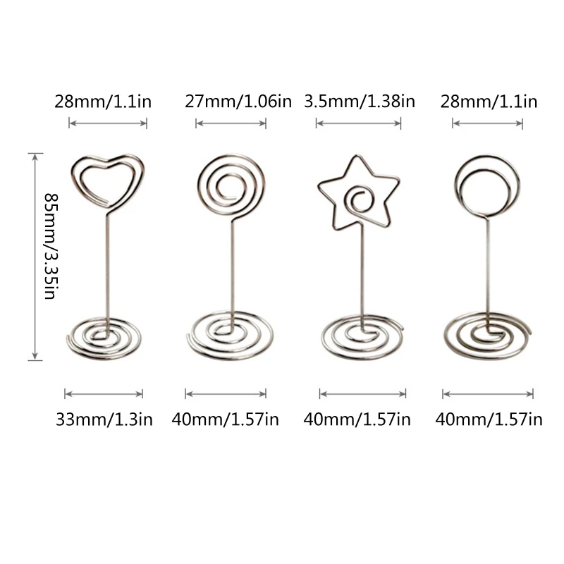 12Pcs Photo Holder Name Card Display Clips Table Number Stand Notes Memo Display Holder for Wedding Baby Shower Birthday