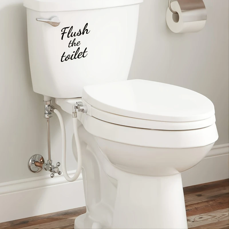 Funny Reusable Toilet Sticker Cleaning Tips Bathroom Removable Self Adhesive Stickers Home Decoration Wall Stickers