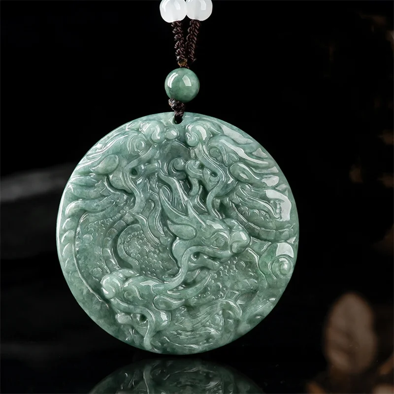 

Mai Chuang/ Natural Jade Kowloon Shelter Brand Necklace Pendant Hand-carved Men and Women Fine Jewelry Amulet Send Certificate