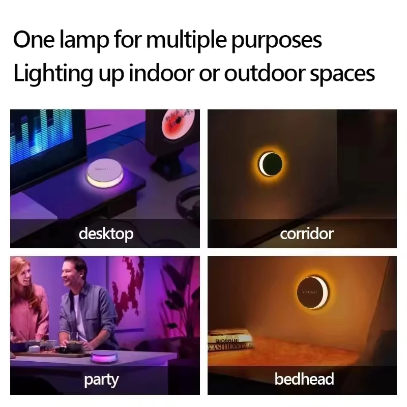 Yeelight RGB 센서 야간 조명 지능형 모션 감지 Type-C 자기 컬러 야간 조명 자동 항상 켜짐 2가지 모드