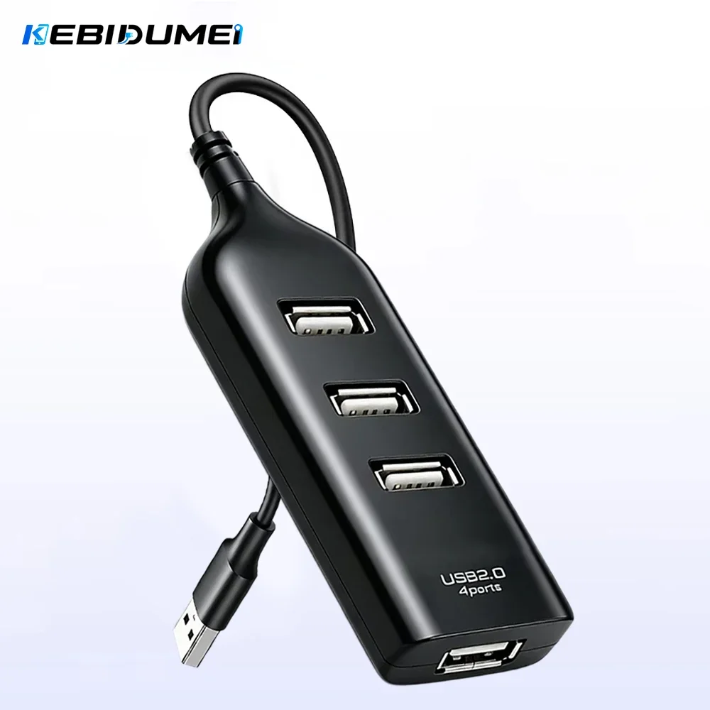 KEBIDUMEI 4 Ports USB Hub OTG Adapter USB 2.0 Splitter High Speed for Macbook Laptop Mouse Keyboard U Disk PC Accessories