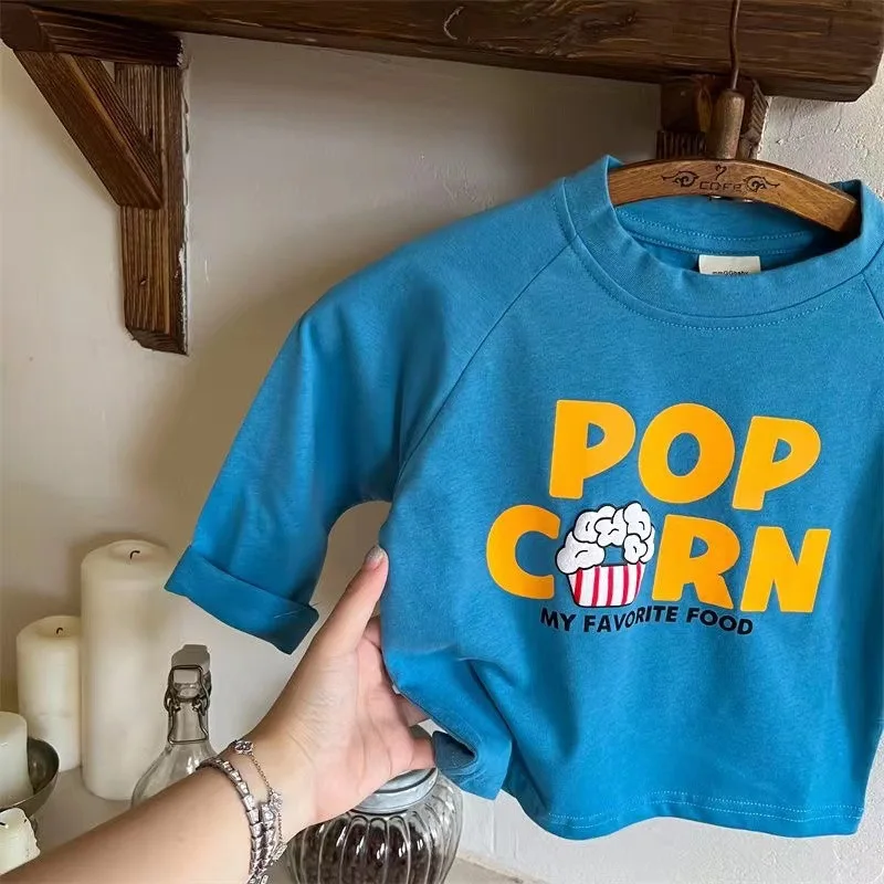 Trendy Contrast T-shirt Child New Design Cartoon Long Sleeve Tops Boys Baby Spring Autumn Fashion Pure Cotton Bottoming Shirt 2