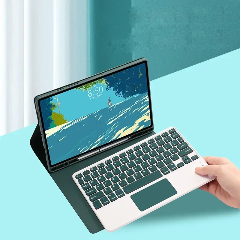 iPad 11 Keyboard Case with Touchpad and Pencil Slot - Protective Stand Cover