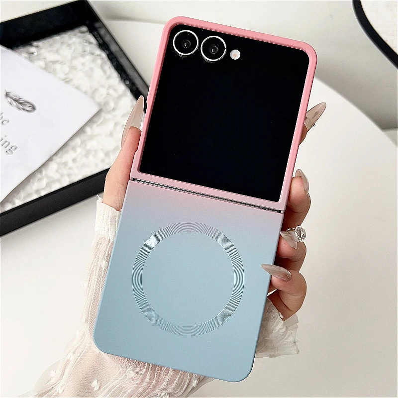Gradient Color Magnetic Liquid Silicone Soft Back Case - 2-Piece Set