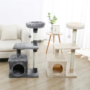 Small Cat Tree Tower Condo with Scratching Post 1