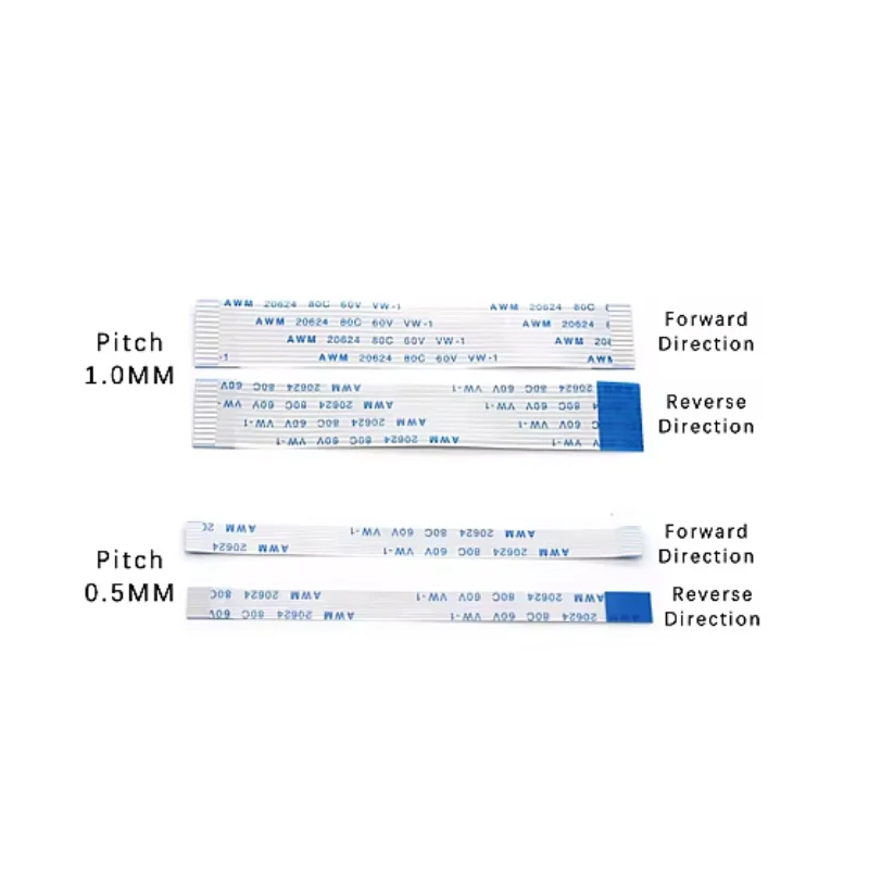 10PCS, FFC FPC 리본 플렉시블 플랫 케이블 4/6/8/10/12/14/16/18/20/24/30/34/40P 핀 피치 0.5MM 1.0MM A형 와이어 길이