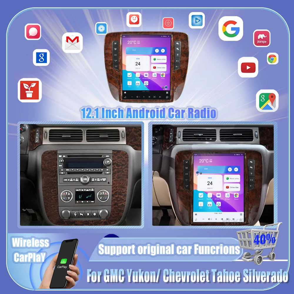 

Android11 Car Multimedia Player For GMC Yukon/ Chevrolet Tahoe Silverado 2007-2012 Car Radio Receiver GPS Navigation Head Unit