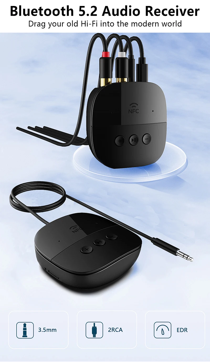 Description Picture 3 of itemBluetooth 5.2 Audio Receiver RCA 3.5mm AUX USB Stereo NFC Wireless Adapter U-Disk/TF Card With Mic For Car Kit Speaker Amplifier