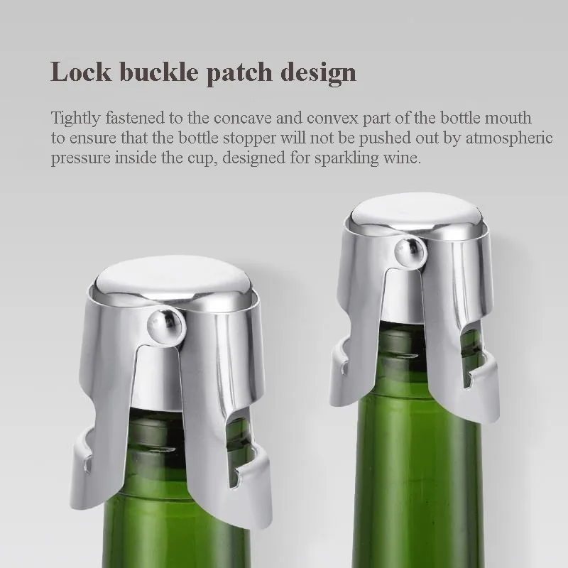 Wine Stopper Wine Bottle Stopper Wine Beer Bottle Cork Plug Stainless Steel Champagne Sparkling stopper Bar Tools 1PC Sealing Cap
