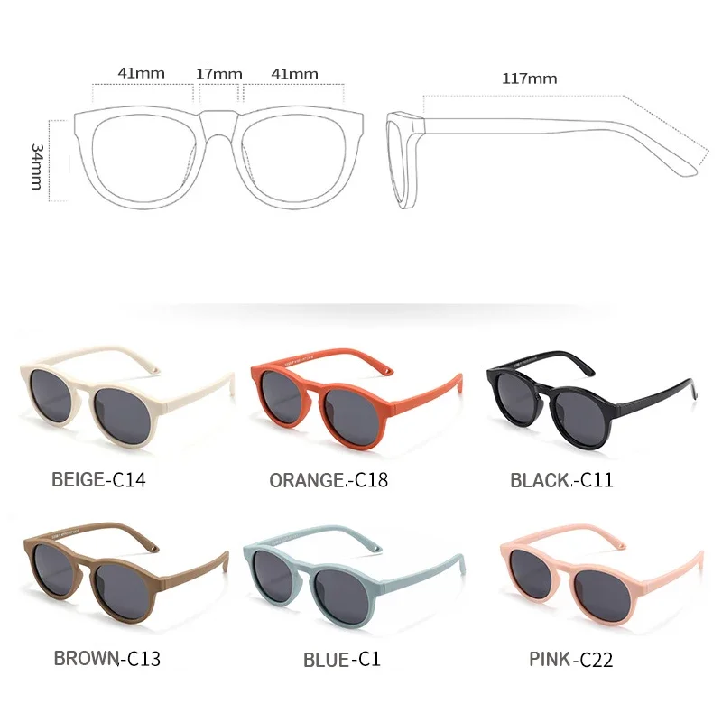 Fashion Baby Polarized Sunglasses with Strap Classic Retro Round UV400 Protection for Age 0-36months polarized sunglasses kids sunglasses color matching sunglasses