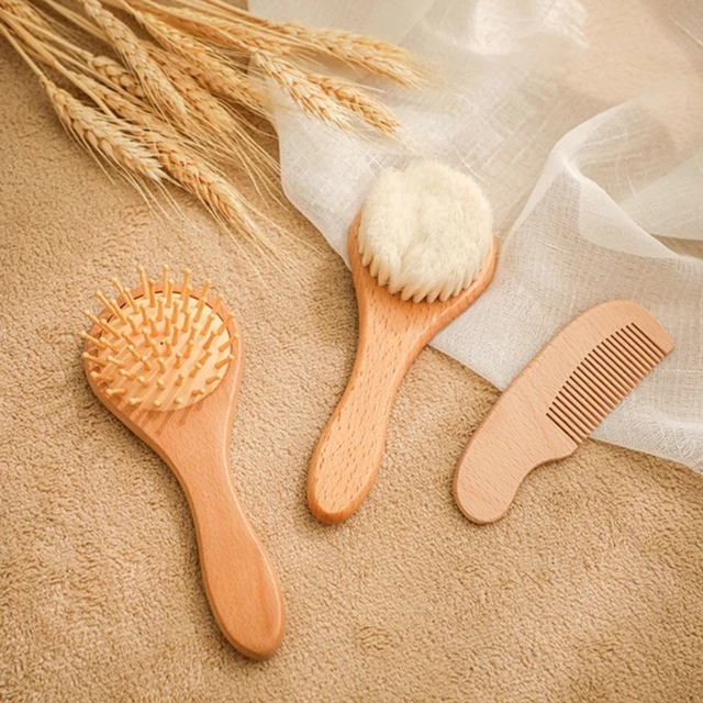 Pettine in legno personalizzato pettine da bagno pettine per la cura del  bambino spazzola per capelli pettine in legno di pura lana naturale  massaggiatore neonato regalo fai da te portatile - AliExpress