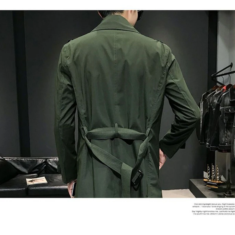 Man Trench Coat Lapel Windbreaker Leisure Time Business Affairs British Style Trench Coats Fashion Trend Show Thinness Coat