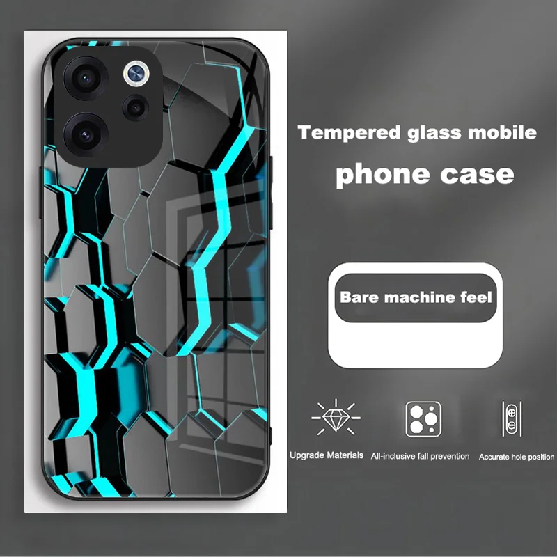 Luxury Shockproof Tempered Glass Phone Case with Full Camera Protection