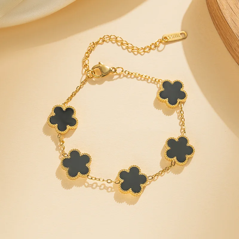 Silver Gold Color New Design Plant Five Leaf Flower