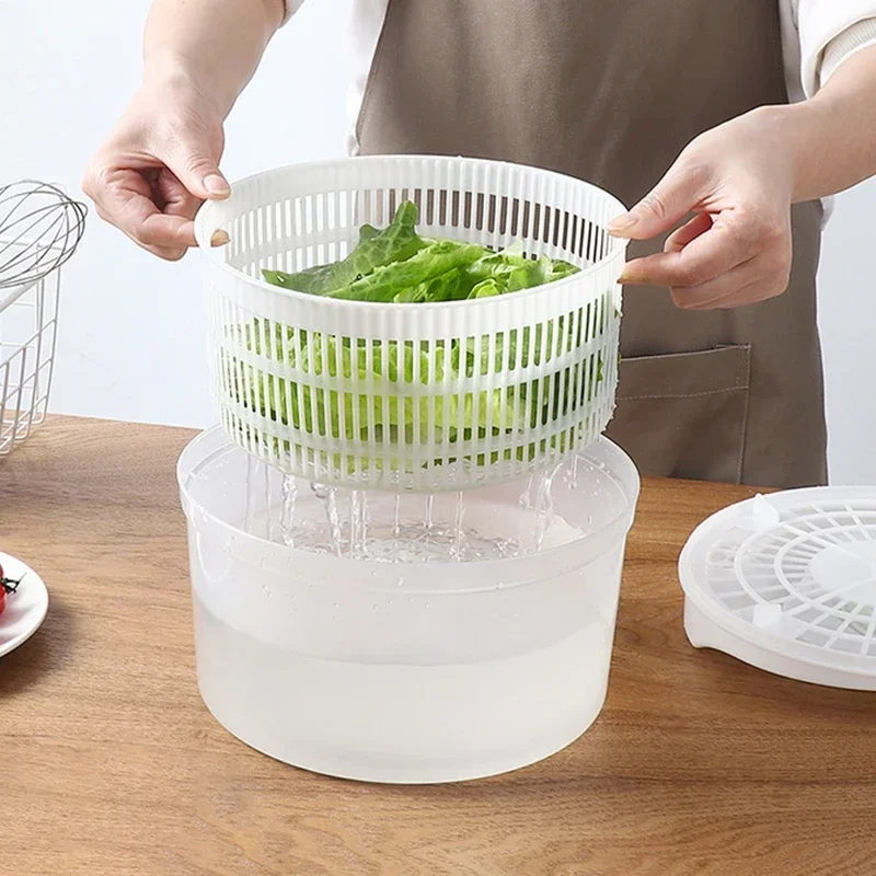 1pc, Séchoir À Légumes, Essoreuse À Salade De Type Poussoir