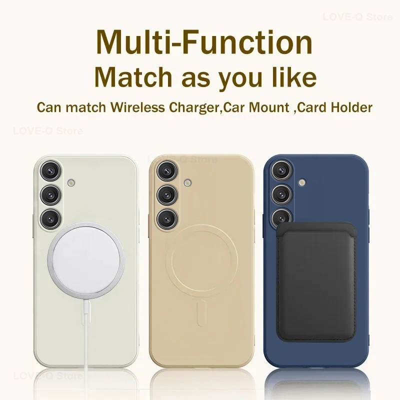 Enhanced Liquid Silicone Magnetic Wireless Charging Case - Soft Cover with Magsafe Compatibility