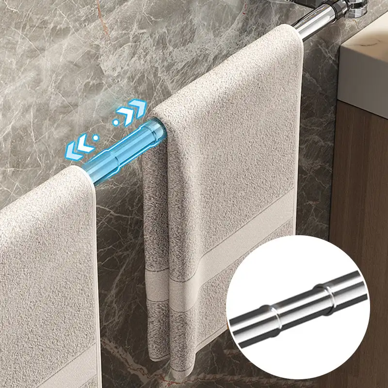 Non Perforated Suction Cup Wall Mounted Towel Rack Bathroom Storage Rack Bathroom Horizontal Bar Towel Rack