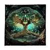Mysterious Green Tree of Life Tarot Card Tablecloth Wicca Altar Cloth Fantastic Life Tree Tablecloth for Tarot Oracle Card Pad 4