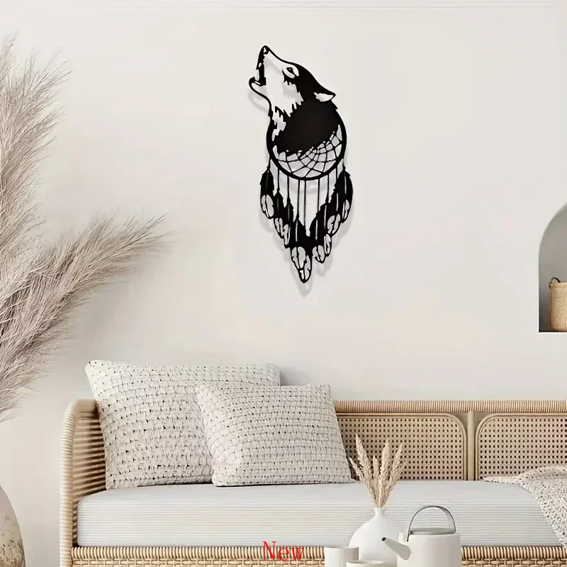

1pc, Iron Craft Creative New Wall Art Wolf Head Decoration Pendant Home Decoration Ornament Bedroom Crafts, Bedroom Decor wall d