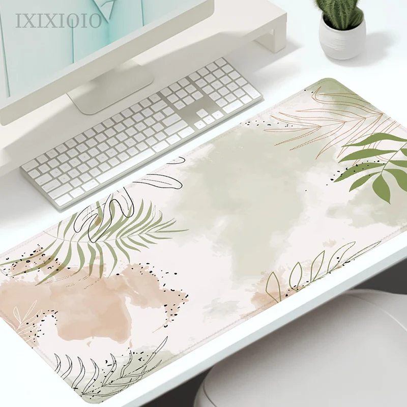 Borracha Natural Gaming Mouse Pad Folhas de Plantas Verdes xl Computador Personalizado Mousepad Tapete do Escritório Soft Desktop Playmat Xxl - Imagem 2