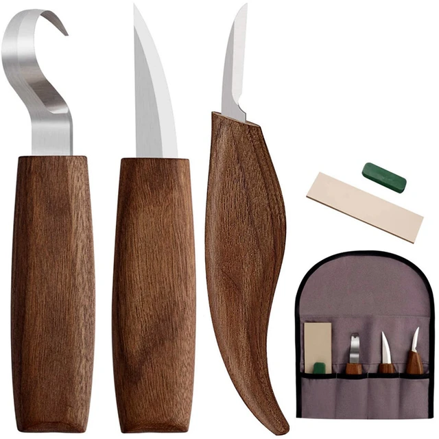 Spoon Carving Hook Knife Set 3pcs. Forged Spoon Carving Knife