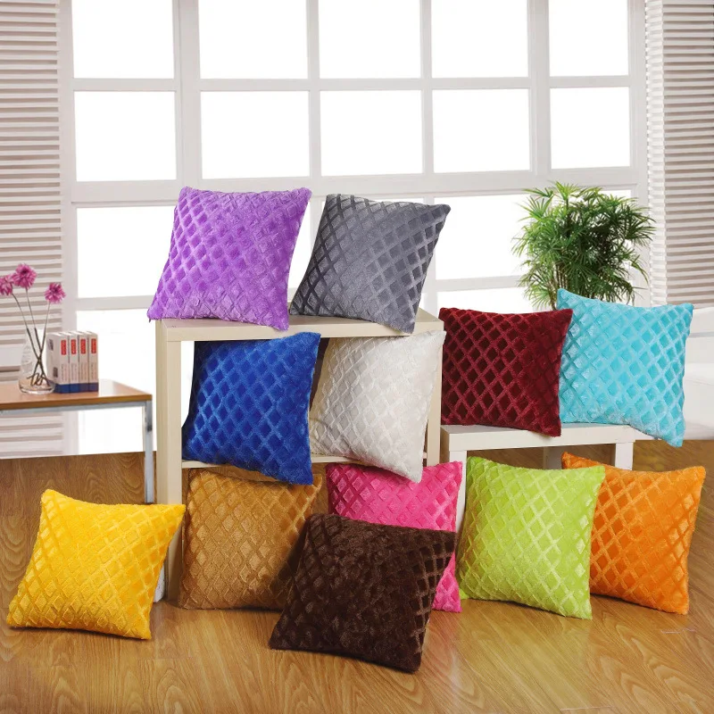 

1PC Soft Velvet Cushion Cover Decorative Pillow Cases Throw Pillowcase Solid Color Plush Home Decor Sofa Pillow Covers 43*43cm