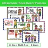 9Pcs Classroom Rules Educational Posters for Preschool Home Classroom Wall Decor Teacher Teaching Aids Montessori Learning Toys 1