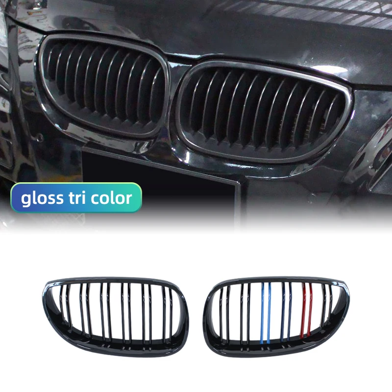 Front Bumper Kidney Grille Grill Hood Mesh Double Line For BMW E60 M5 E61 520i 545i 550i 535i 2003-2010 5 Series Refit Body Kit