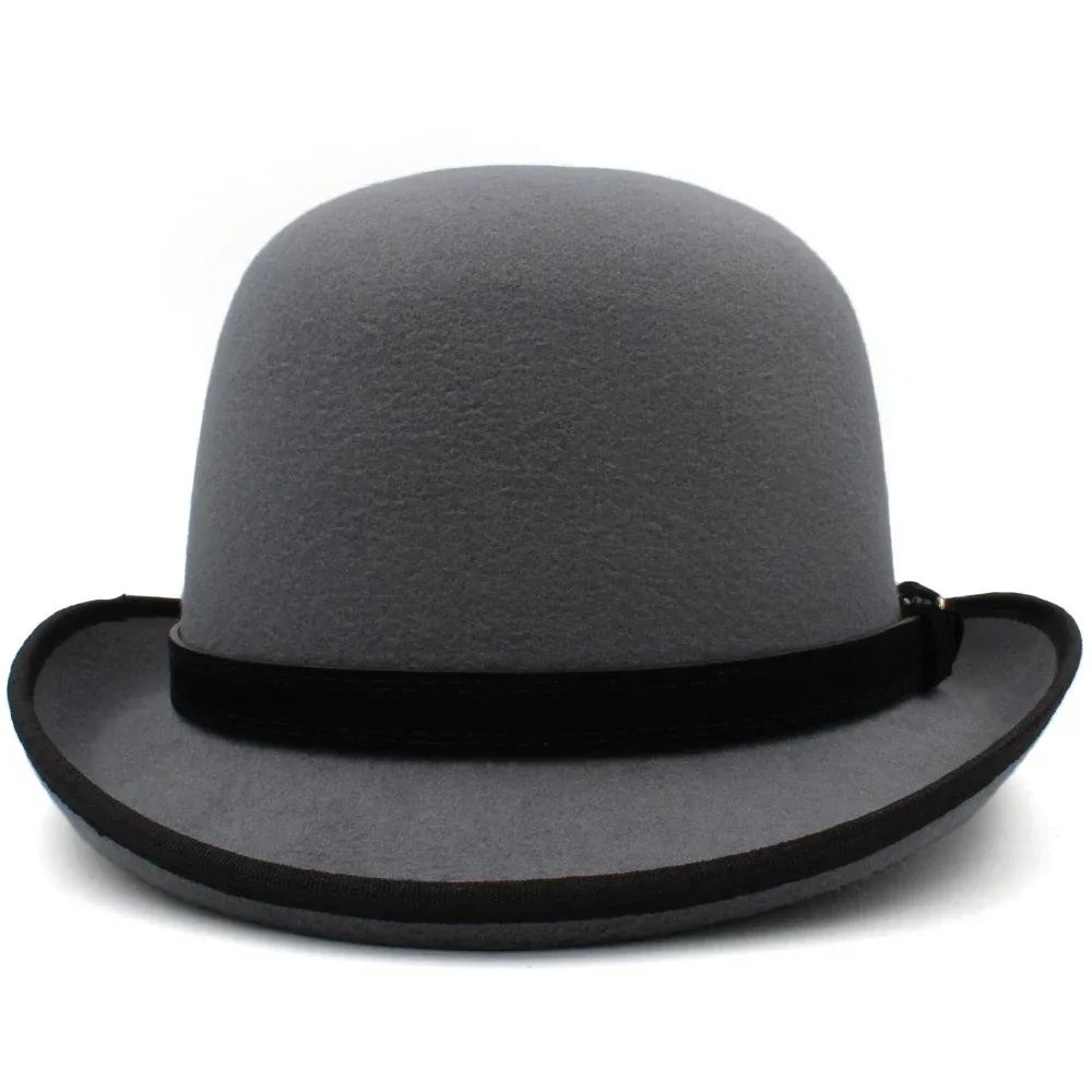Männer Frauen Oval Top Klassische Wolle Bowler Hut Rolle Felge Derby Cap Sonnenhut Party Straße Stil Einstellbare Größe UNS 7 1/8-7 3/8 UK M-L – Detail 9
