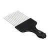 Professional Wide Teeth Fist Shape Black Handle Afro Pick Hair Comb Metal Salon Comb 5
