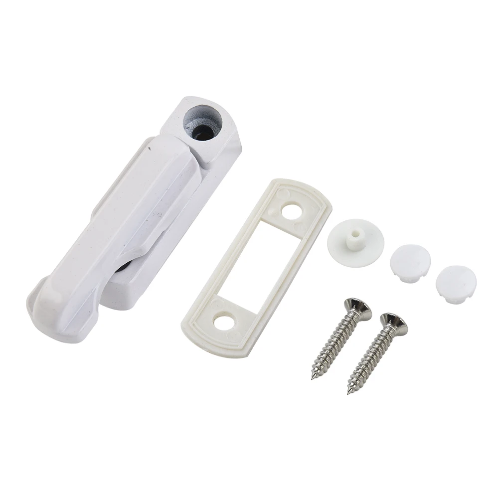 White Window Lock T-lock Aluminum Safety Handle Anti-theft Sash Door Stopper Restrictor Office Home Convenient