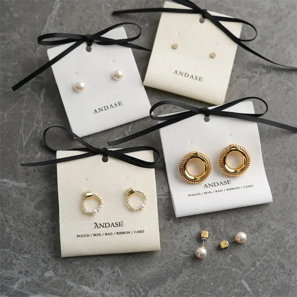 100pcs Custom Logo Cotton Jewelry Package Earring Holder fabric