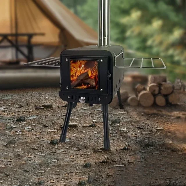 Outdoor Camping Cooking Stove Portable Hornillo Wood-burning Stove Camping Tent Fogao Cooker tool