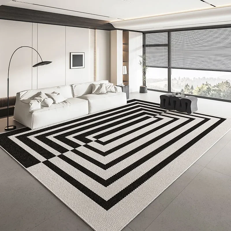 Geometric Decor carpets for living room Black White Light Luxury Rugs Decoration bedroom Non-slip Mat Large Area Rug tapis salon 3