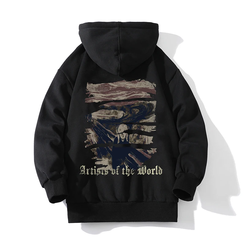 Printed Hoodies Mens Oversize Streetwear Harajuku Casual Unisex Hooded Sweatshirt