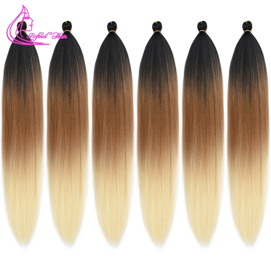 Easy Braiding Hair 26 inch long Jumbo Braids Yaki Straight Crochet Synthetic Ombre Hair Extensions Low temperature Fiber 90g/ pc