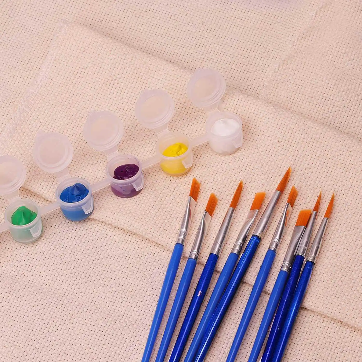 20 Strips 120 Pots Empty Paint Strips and 20 Pieces Paint Brushes Paint Cup Clear Plastic Storage Containers 3Ml/0.17Oz
