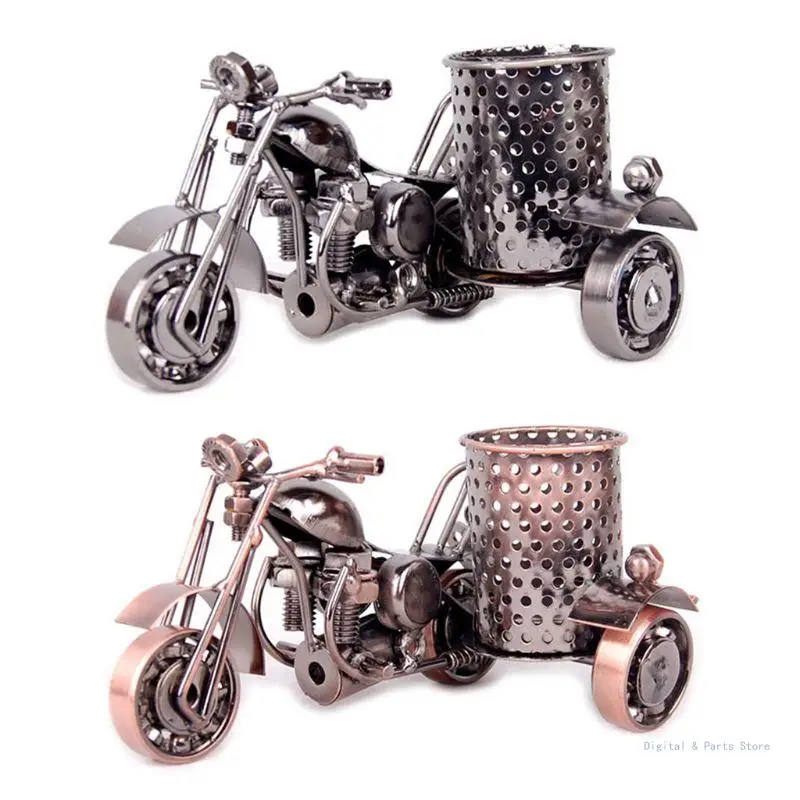 

M17F for Creative Motorcycle Metal Iron Pen Pencil Holder Desktop Storage B