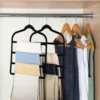 1pc Four Layer Pants Rack Velvet Pants Hanger Saves Space, Anti Slip Pants Hanger Stores and Organizes Jeans, Scarves, and Ties 1