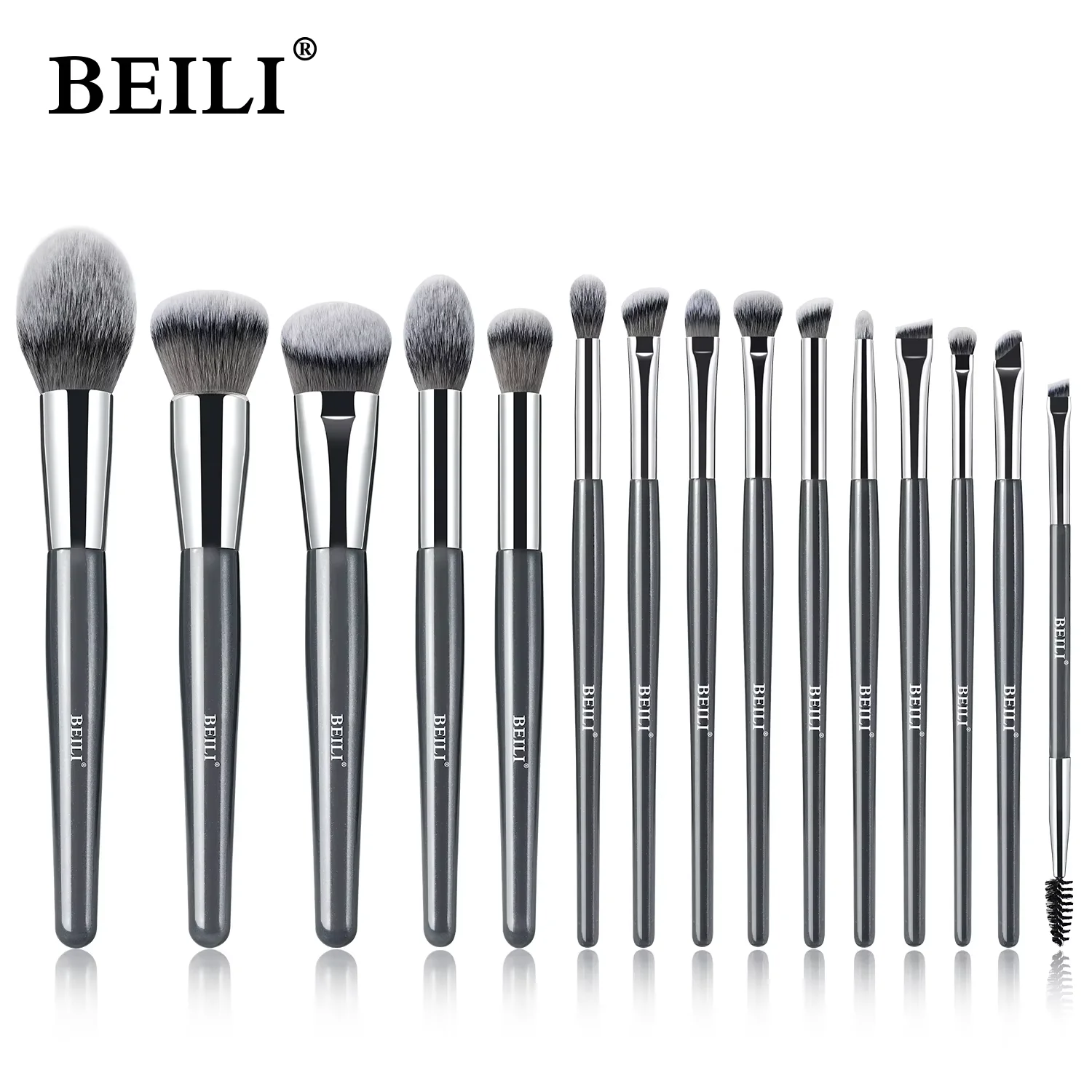 BEILI Blue Professional Makeup Brush Set 8-30 Pcs Synthetic Hair