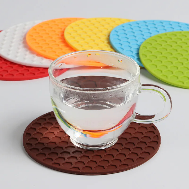 1 pezzo Sottobicchiere rotondo in silicone da 3,9 pollici, resistente