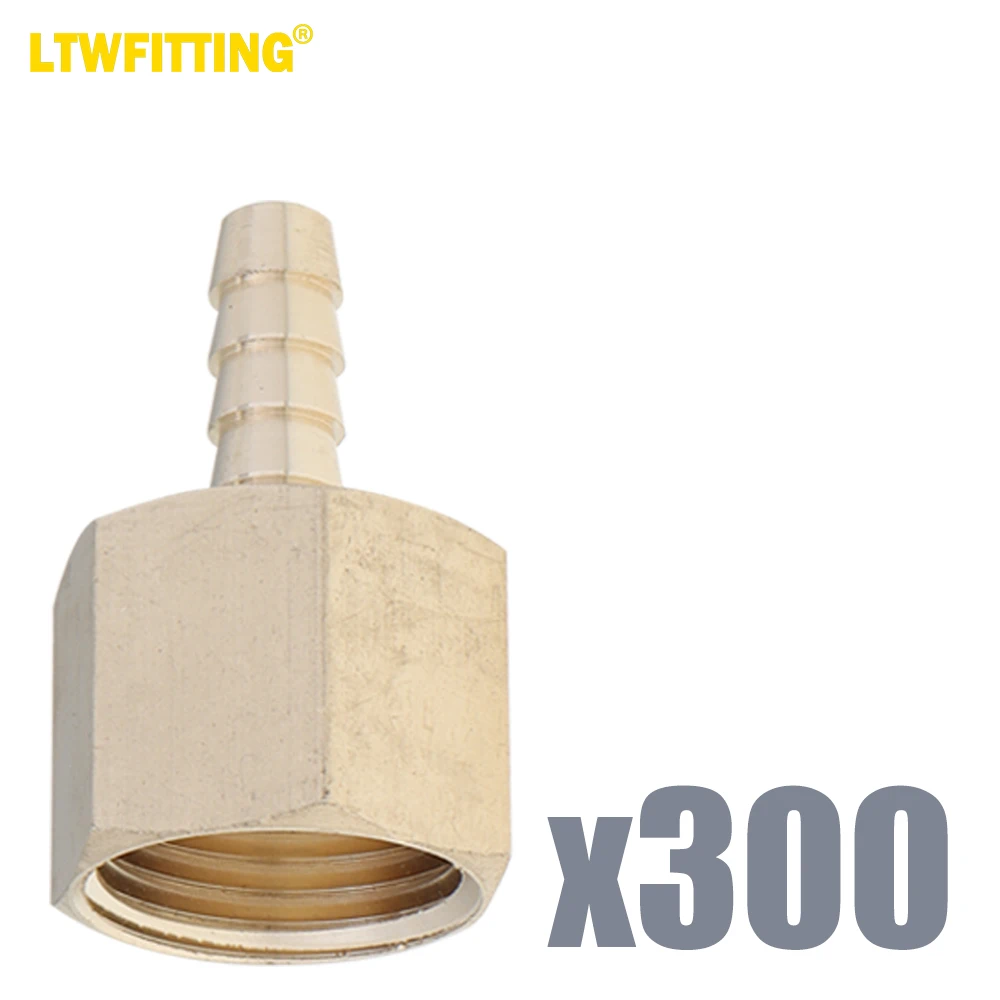 

LTWFITTING LF Brass Fitting Coupler/Adapter 1/4" Hose Barb x 1/2" Female NPT Fuel Gas Water (Pack of 300)