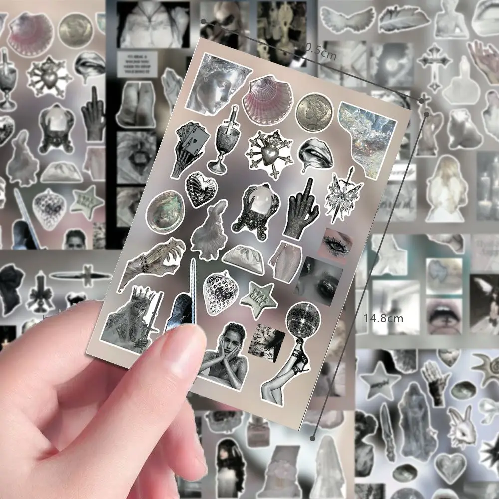 8장 Y2K 다크 고딕 드림코어 콜라주 레트로 분위기 다이컷 스티커 DIY 저널 재료 다이어리 정크 저널 문구류