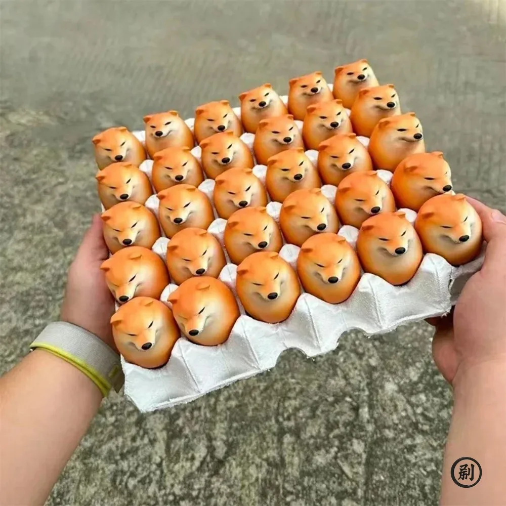 Creative Shiba Inu Realistic Egg Shape PVC Desk Decor Dog & Egg Union Decorations For Home Offices Fun Christmas Gifts Image 5
