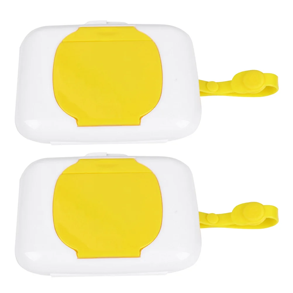 

2 Pcs Baby Wipes Box Travel Case Holder Outdoor Tissue Pp Dispenser Wet Container