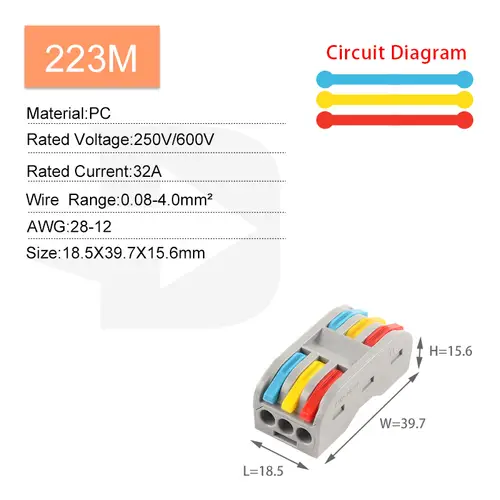 5PCS Fast Wire Connector Push-in Electrical Terminal Block Universal Splicing Wiring Cable Connectors For Cable Connection SPL ﻿ - Image 11