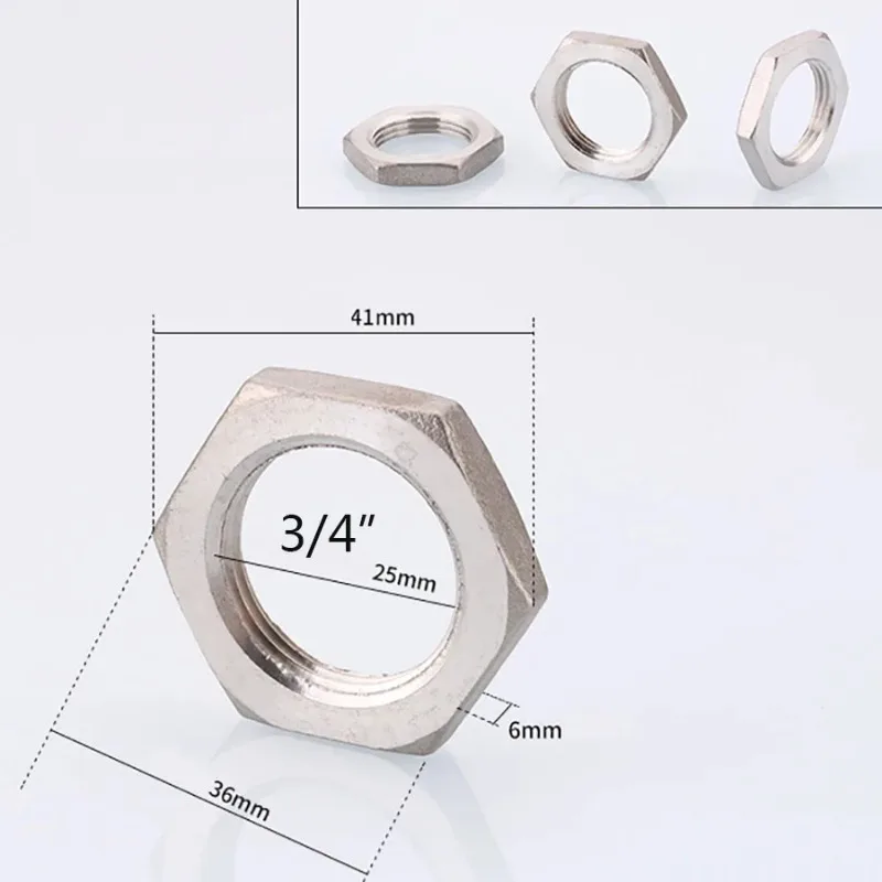 BSP Female Thread Hex Lock Nut Pipe Fitting 304 Stainless Steel 1/8" 1/4" 3/8" 1/2" 3/4" 1" pipe fitting water pipe fitting hose pipe fitting