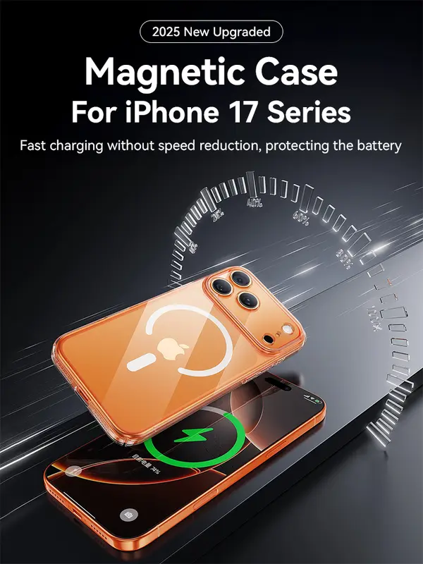 Joyroom Magnetic Case For iPhone 17 16 Pro Max Case Anti Yellow Transparent Cover For iPhone 17 Pro Wireless Charger Thin Cover - Image 2